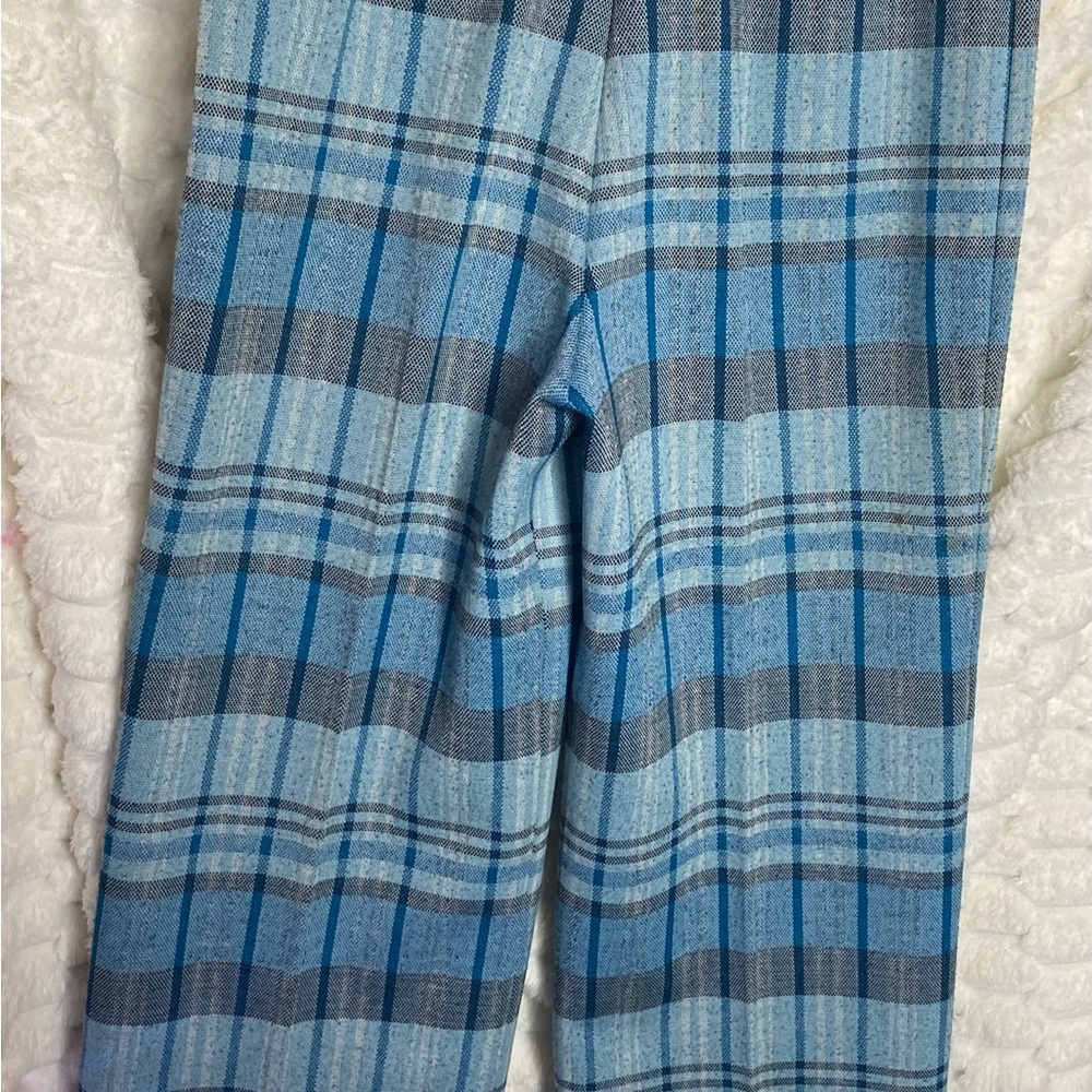 Vintage Sears Blue Plaid Wide Leg trousers